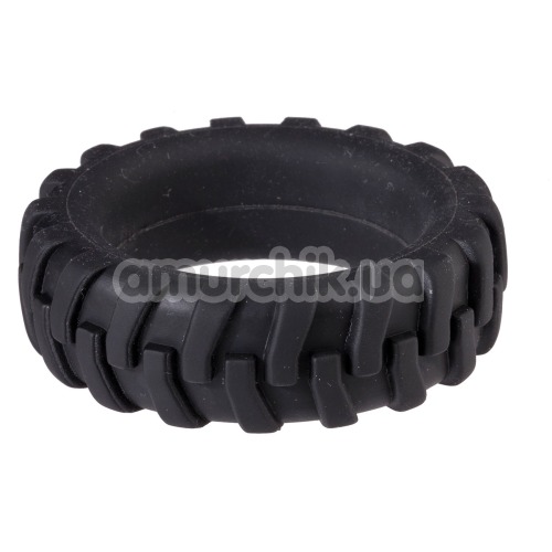 Эрекционное кольцо Menz Stuff Penis Tire 42mm, черное - Фото №1