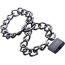 Металлические наручники Tom of Finland Locking Chain Cuffs, серебряные - Фото №0