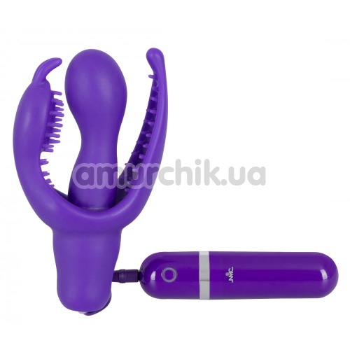 Анально-вагинально-клиторальный вибратор Sux Butterfly, фиолетовый