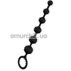 Анальная цепочка Bootyful Ringed Beads, черная - Фото №1