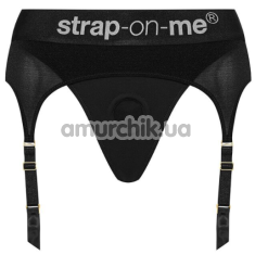 Трусики для страпона с подвязками Strap-On-Me Rebel Harness, черные - Фото №1
