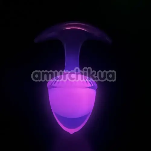 Анальная пробка Univibe Glow-In-Dark Berry S, розовая