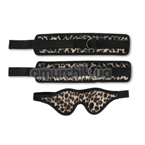 Бондажный набор Пикантные Штучки леопардовый: маска + наручники