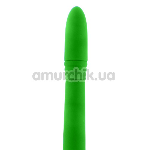 Вибратор Neon Luv Touch Ribbed Slims зеленый