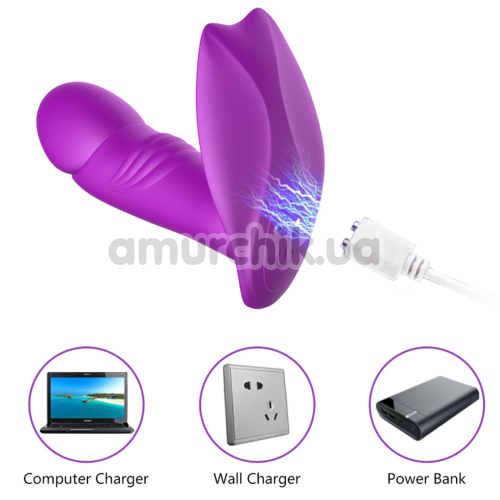 Вібратор з підігрівом і повштовхами Boss Series Silicone Panty Vibrator USB 7 Function, рожевий