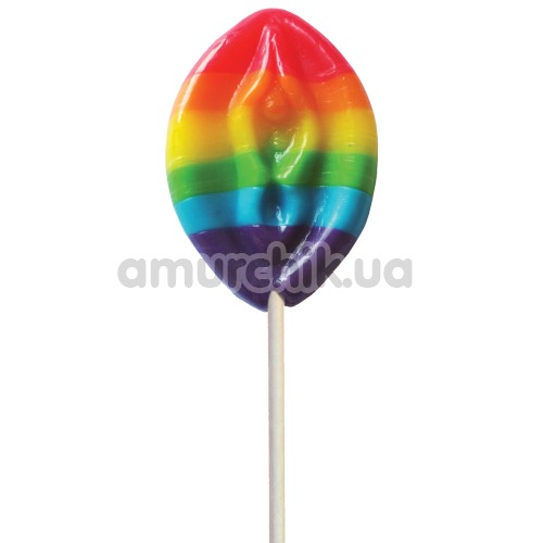 Конфета в форме вагины Rainbow Pussy Pop, радужная - Фото №1
