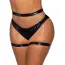 Гартеры Leg Avenue Side Piece Wet Look Butt Harness, черные - Фото №3