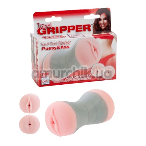 Мастурбатор Travel Gripper Pussy & Ass, рожевий