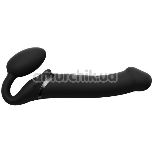 Безремневий страпон з вібрацією Strap-On-Me Vibrating Bendable Strap-On M, чорний - Фото №1