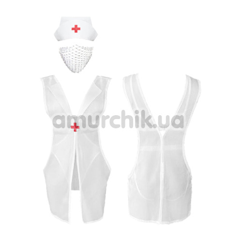 Костюм медсестры Upko Nurse, белый: боди + халатик + шапочка + маска