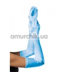 Перчатки Extra Long Satin Gloves, голубые - Фото №1