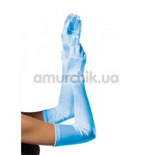 Перчатки Extra Long Satin Gloves, голубые