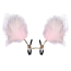 Зажимы для сосков со светло-розовыми перышками DS Fetish Nipple Clamps, серебряные - Фото №1