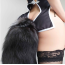 Анальна пробка з чорно-білим хвостиком Alive Anal Pleasure Black And White Fox Tail L, срібна - Фото №4