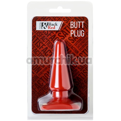 Анальная пробка Black & Red Butt Plug, красная