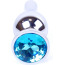 Анальная пробка со светло-голубым кристаллом Exclusivity Jewellery Silver Plug Long, серебряная - Фото №3