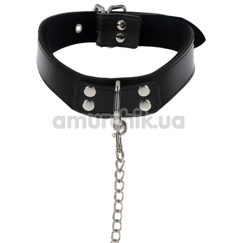 Нашийник з повідцем Taboom Elegant D-Ring Collar and Chain Leash, чорний