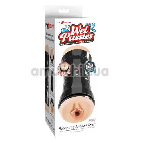 Мастурбатор PDX Extreme Wet Pussies Super Flip-A-Pussy Over, телесный