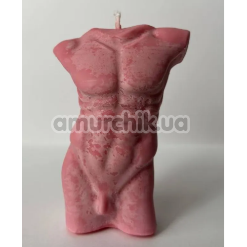 Свічка у вигляді чоловічого торсу Glowing Fire 10х5, рожева