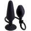 Анальный расширитель Silicone Pleasure Inflatable Butt Plug L, черный - Фото №0