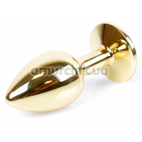 Анальная пробка с зеленым кристаллом Exclusivity Jewellery Gold Plug, золотая