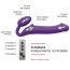 Безремневой страпон с вибрацией Strap-On-Me Vibrating Bendable Strap-On L, фиолетовый - Фото №6