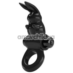 Ерекційне кільце для члена з вібрацією Pretty Love Exciting Ring, чорне - Фото №1