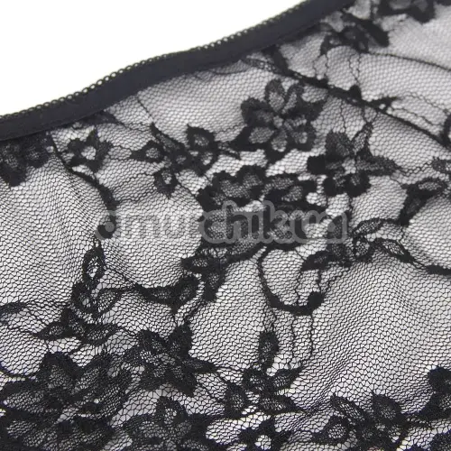 Комплект Star Night Lace Lingerie With Long Gloves, черный: бюстгальтер + трусики + перчатки