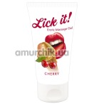 Масажний лубрикант Lick it Erotic Massage Gel Cherry - вишня, 50 мл - Фото №1