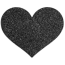 Прикраси для сосків Bijoux Indiscrets Flash Glitter Pasties Heart, чорні - Фото №2