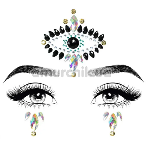 Украшение для лица Leg Avenue Divinity Jewels Sticker & Body Glitter, радужное