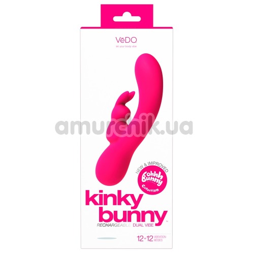 Вибратор VeDO Kinky Bunny Rechargeable Dual Vibe, розовый