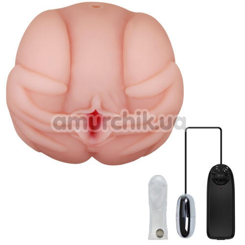 Штучна вагіна та анус з вібрацією French Lady 009022, тілесна