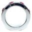Эрекционное кольцо с розовыми кристаллами Boss Series Metal Ring Diamonds Medium, серебряное - Фото №3