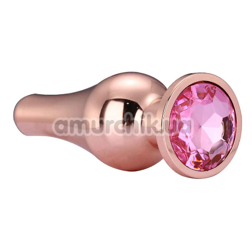 Анальна пробка з рожевим кристалом Gleaming Love Small Pleasure Plug, рожева