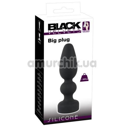 Анальная пробка Black Velvets Big Plug, черная