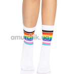 Шкарпетки Leg Avenue Pride Rainbow, білі - Фото №1
