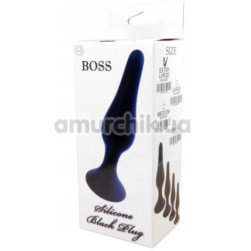 Анальная пробка Boss Series Silicone Purple Plug Large, черная