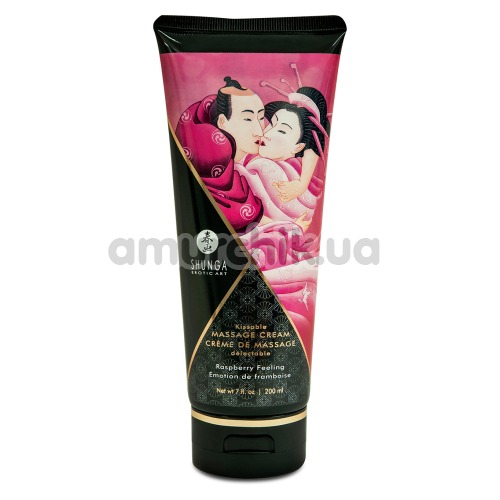 Крем для массажа Shunga Kissable Massage Cream Raspberry Feeling - малина, 200 мл