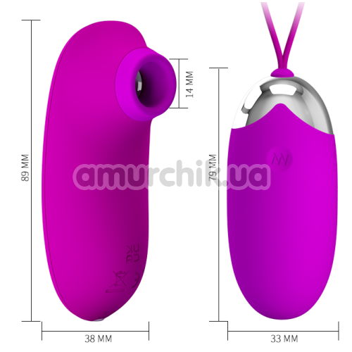 Симулятор орального секса + виброяйцо Pretty Love Orthus, фиолетовый