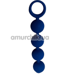 Анальний ланцюжок Loveshop Silicone Four Anal Beads Chain, синій - Фото №1