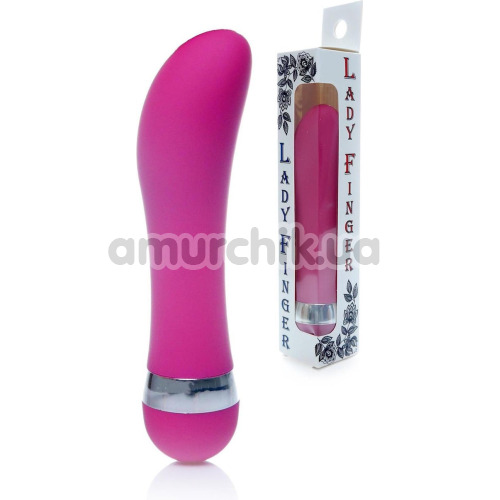 Вібратор Boss Series Lady Finger із загнутою голівкою, рожевий