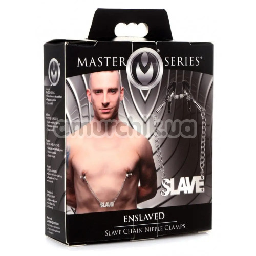 Затискачі для сосків з ланцюжком Master Series Slave, срібні
