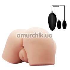 Штучна вагіна та анус з вібрацією Crazy Bull Vagina And Anal BM-009175Z-1, тілесна - Фото №1