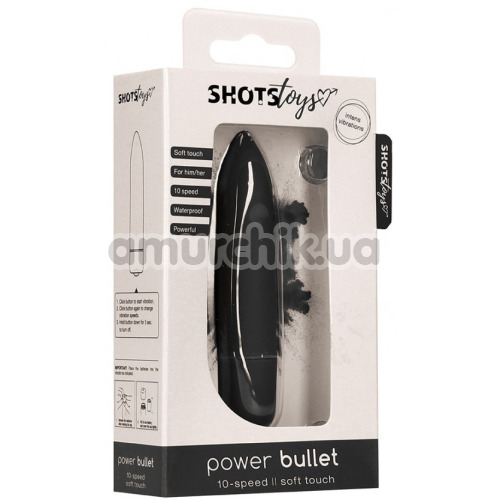 Клиторальный вибратор Shots Toys Power Bullet, черный