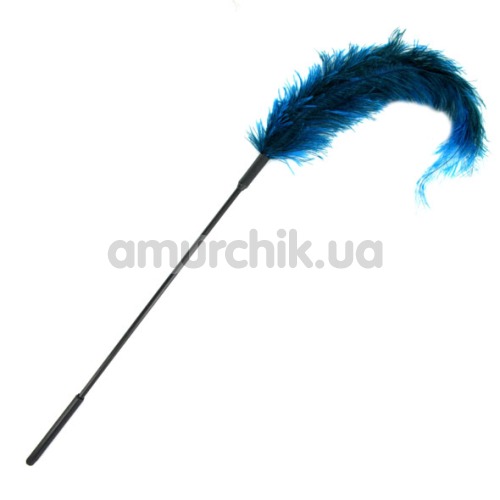 Перышко для ласк Ostrich Tickler, синее - Фото №1