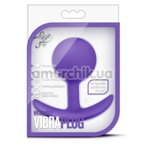 Анальна пробка Luxe Wearable Vibra Plug, фіолетова