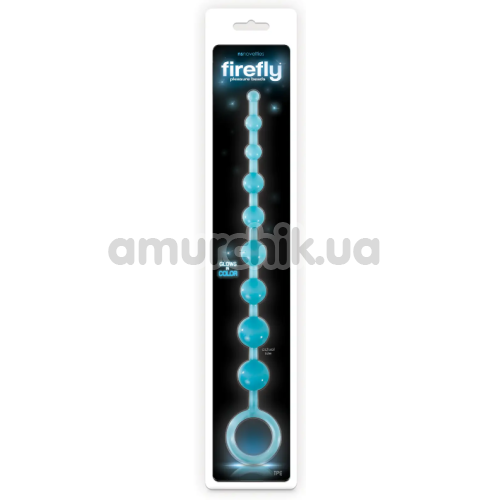 Анальний ланцюжок Firefly Pleasure Beads - світиться у темряві, блакитний