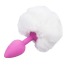 Анальная пробка с белым хвостиком Honey Bunny Tail, розовая - Фото №1