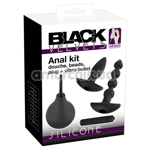 Набір з 4 предметів Black Velvets Anal Kit, чорний